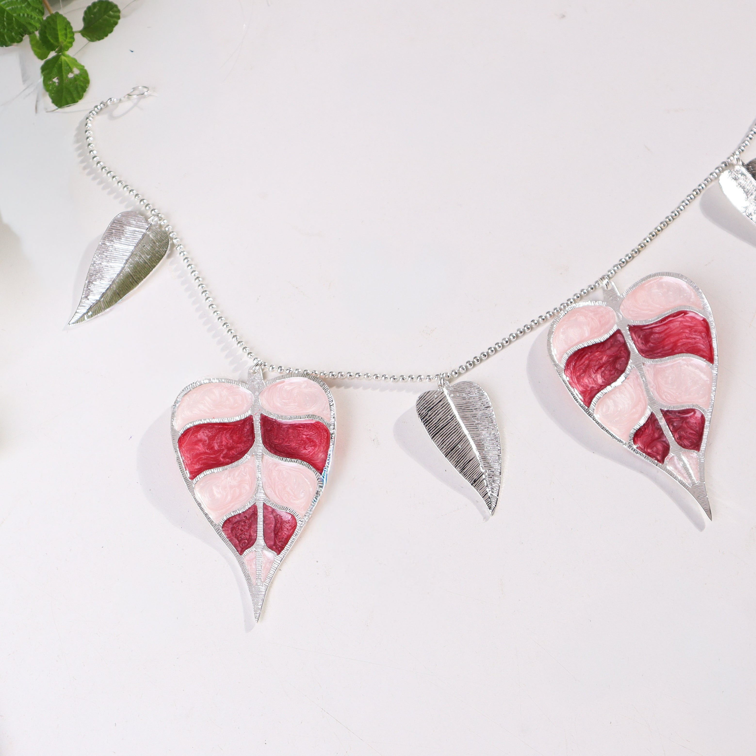 Silver Plated Toran (Pink Enamel)