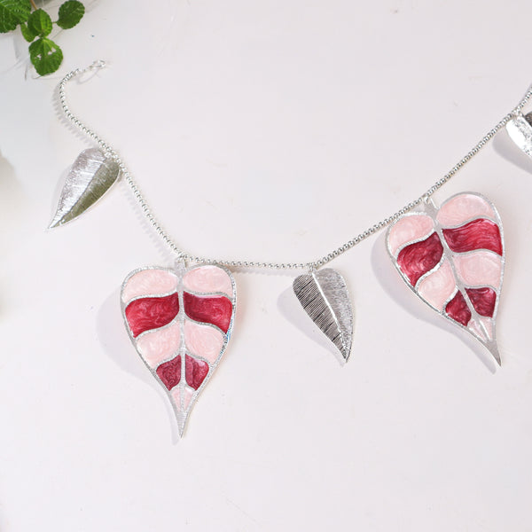 Silver Plated Toran (Pink Enamel)