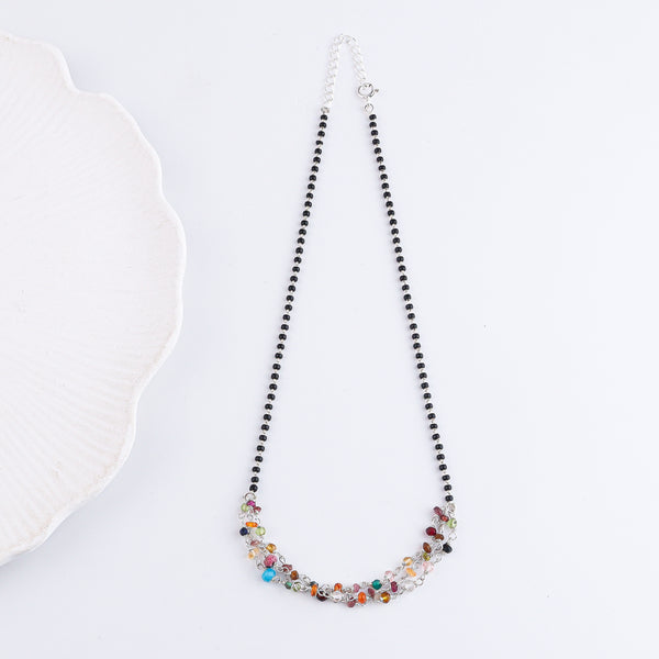 Multicolor Ganthan Silver Mangalsutra (Project Handmade)