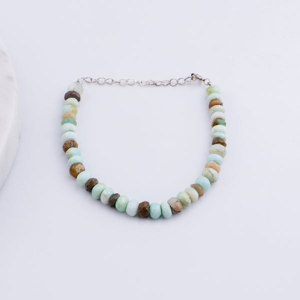 Blue Opal Stone Silver Bracelet