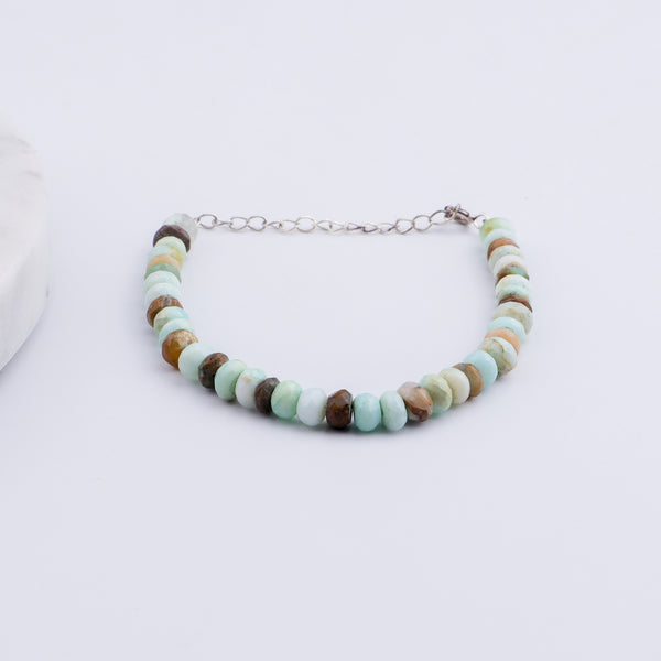 Blue Opal Stone Silver Bracelet