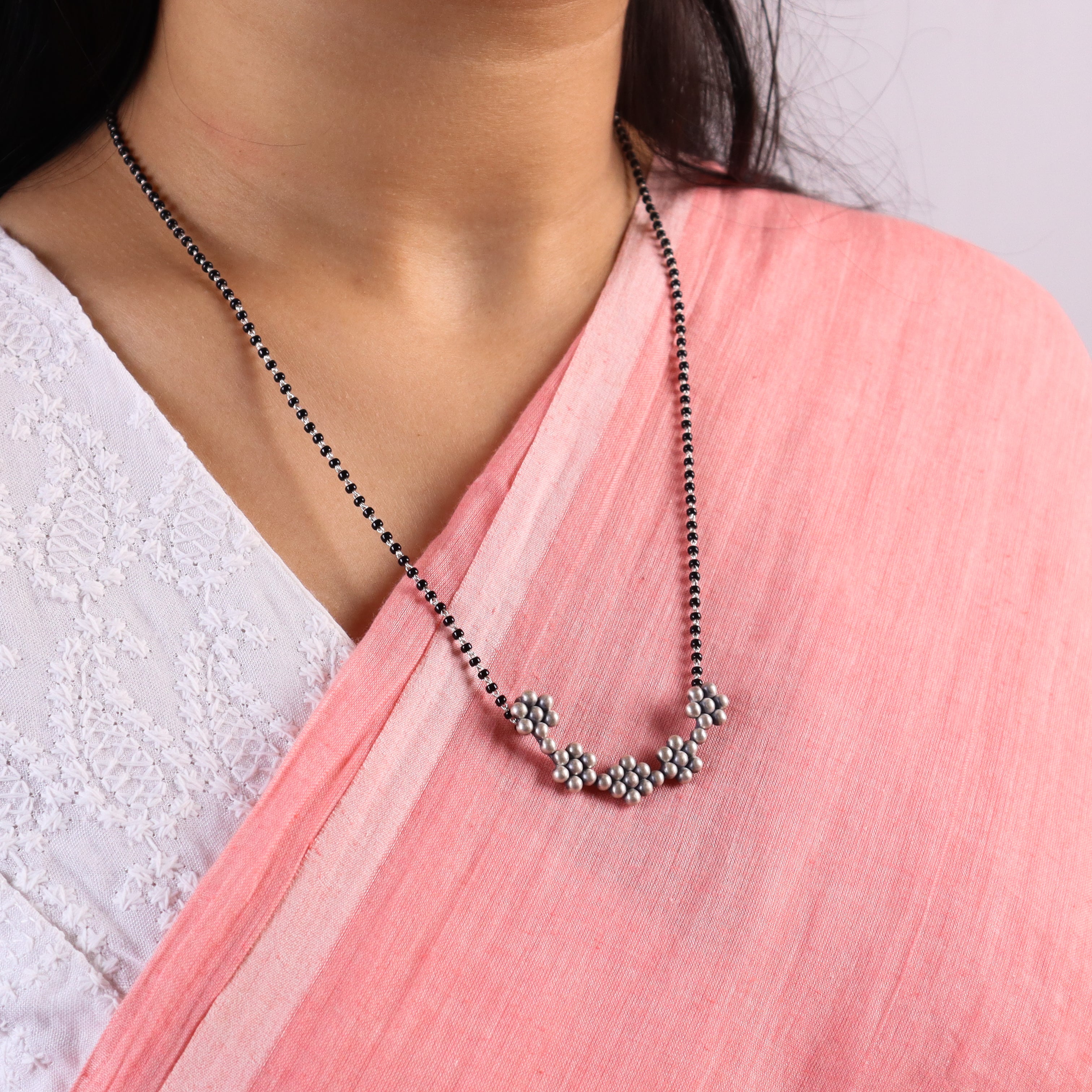 Silver 5 Kudi Mangalsutra Set