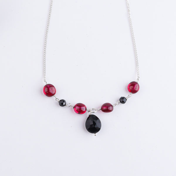 Rubies & Black Spinel Silver Chain Mangalsutra (Project Handmade)
