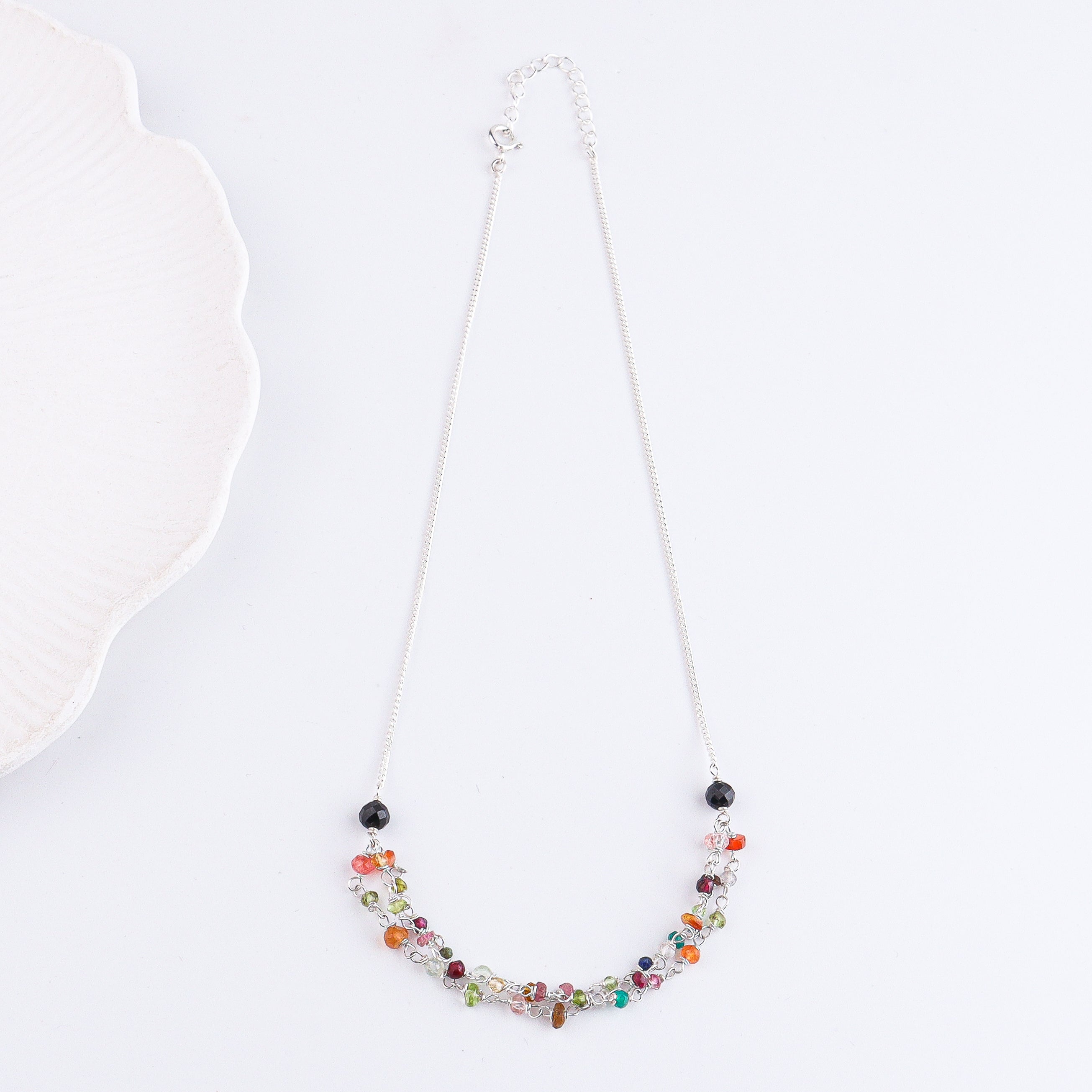 Multicolor Ganthan Silver Chain Mangalsutra (Project Handmade)