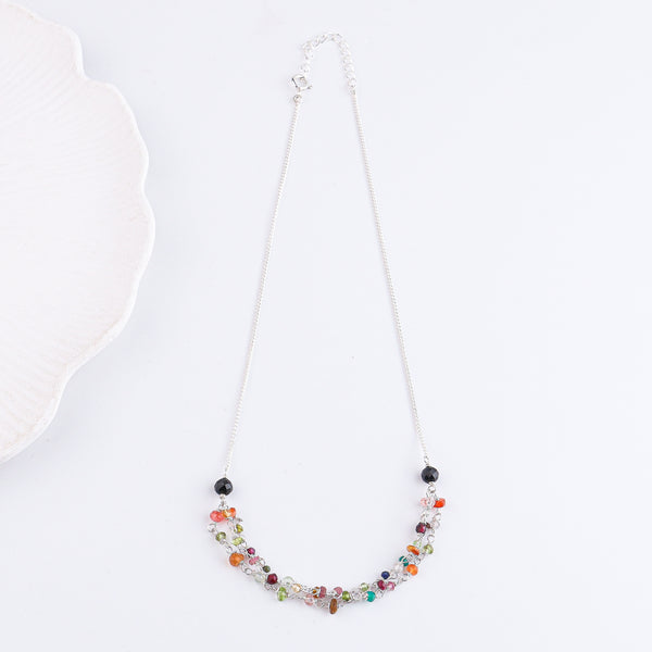 Multicolor Ganthan Silver Chain Mangalsutra (Project Handmade)
