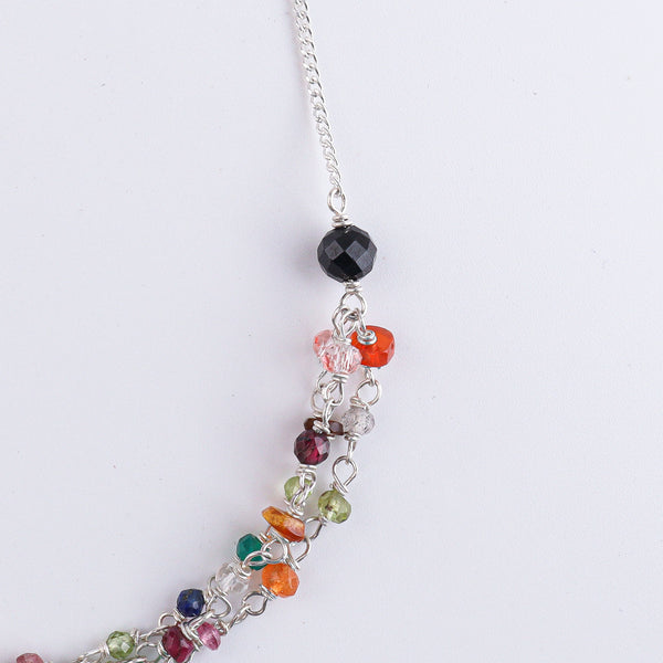 Multicolor Ganthan Silver Chain Mangalsutra (Project Handmade)