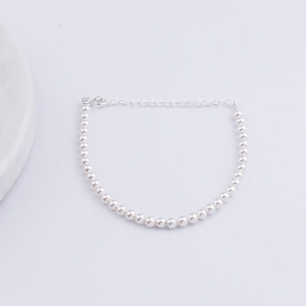 Pearls Beaded Silver Bracelet