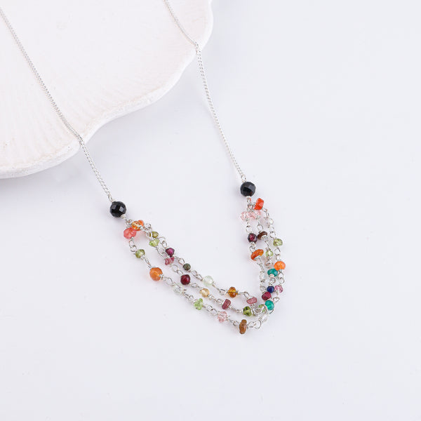 Multicolor Ganthan Silver Chain Mangalsutra (Project Handmade)