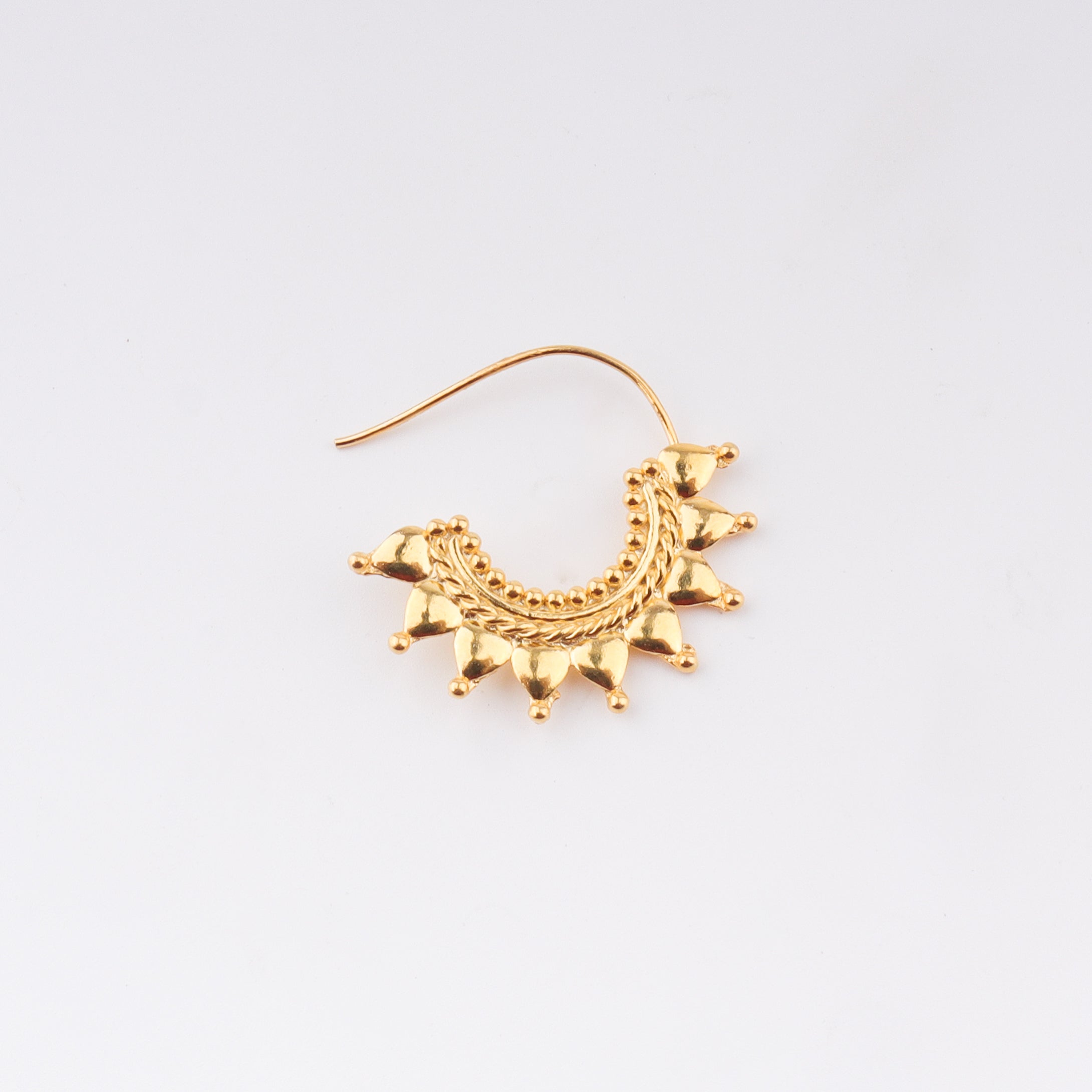 Itihaas Ghumat Nath (Left Pierced ) |  92.5 Silver | 22K Gold Plated