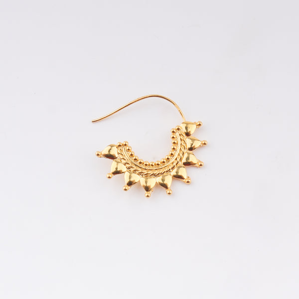 Itihaas Ghumat Nath (Left Pierced ) |  92.5 Silver | 22K Gold Plated