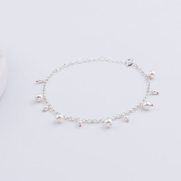 Silver Chain with Pearls Bracelet