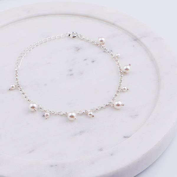 Silver Chain with Pearls Bracelet