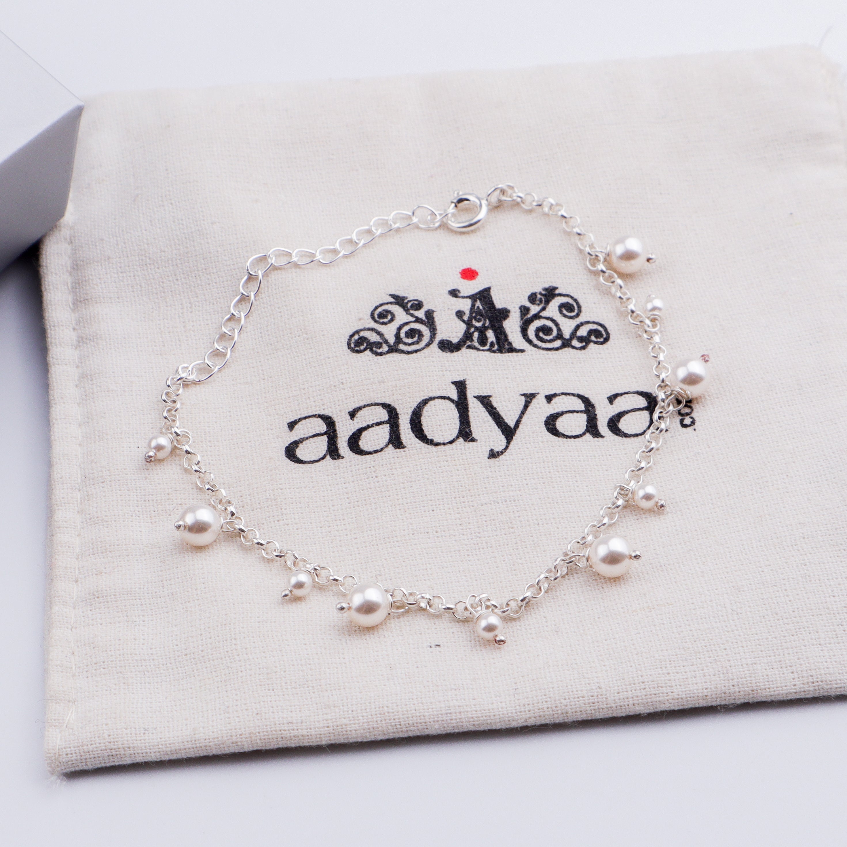 Silver Chain with Pearls Bracelet