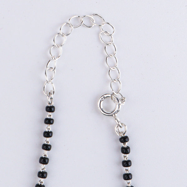 Rubies, Green Onyx & Pearl Silver Mangalsutra (Project Handmade)