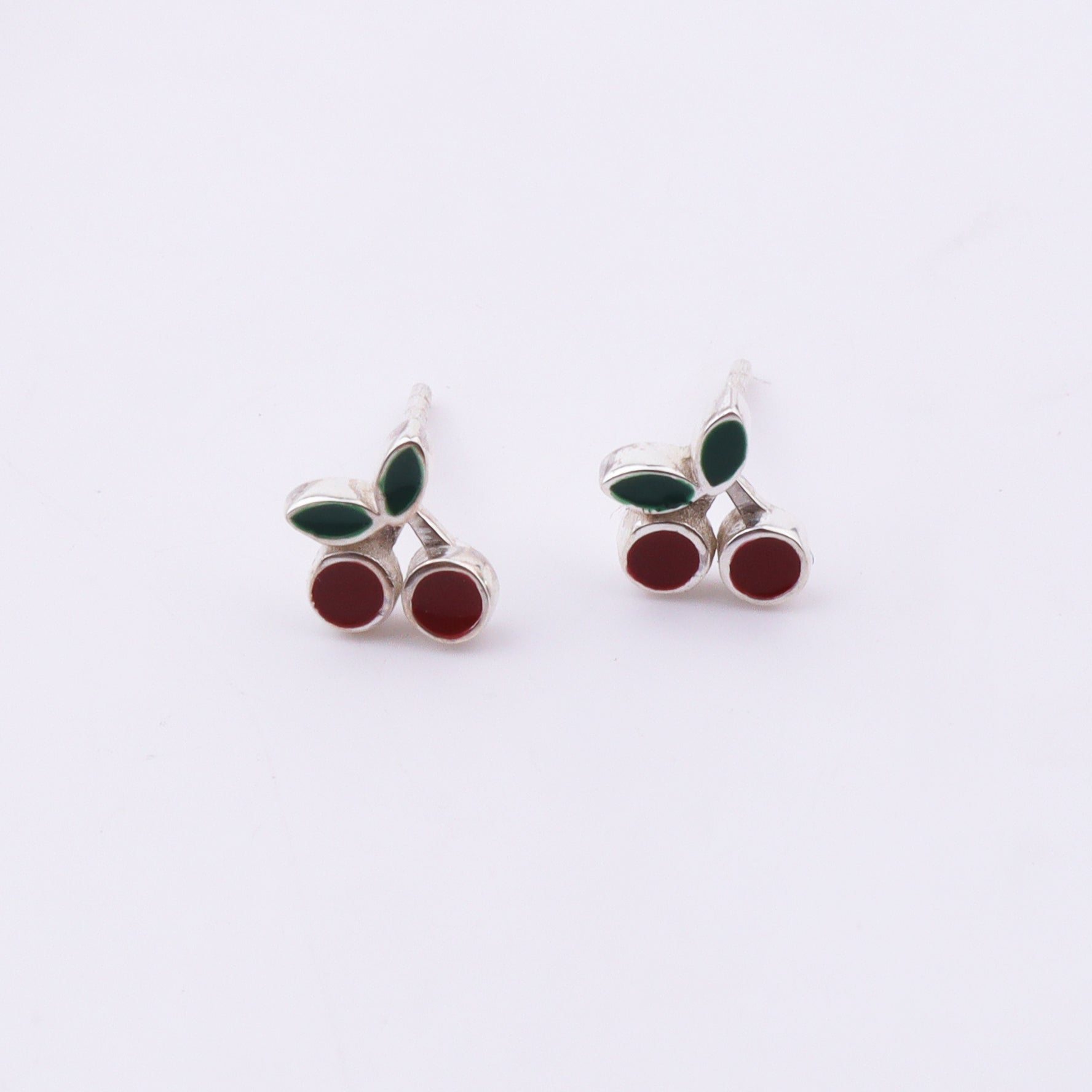 Cherry Enamel Studs