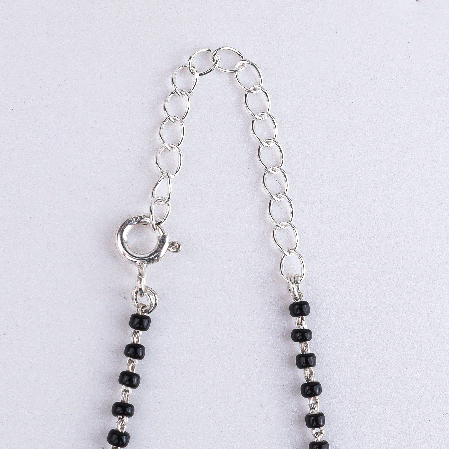 Round Coral Silver Mangalsutra (Project Handmade)