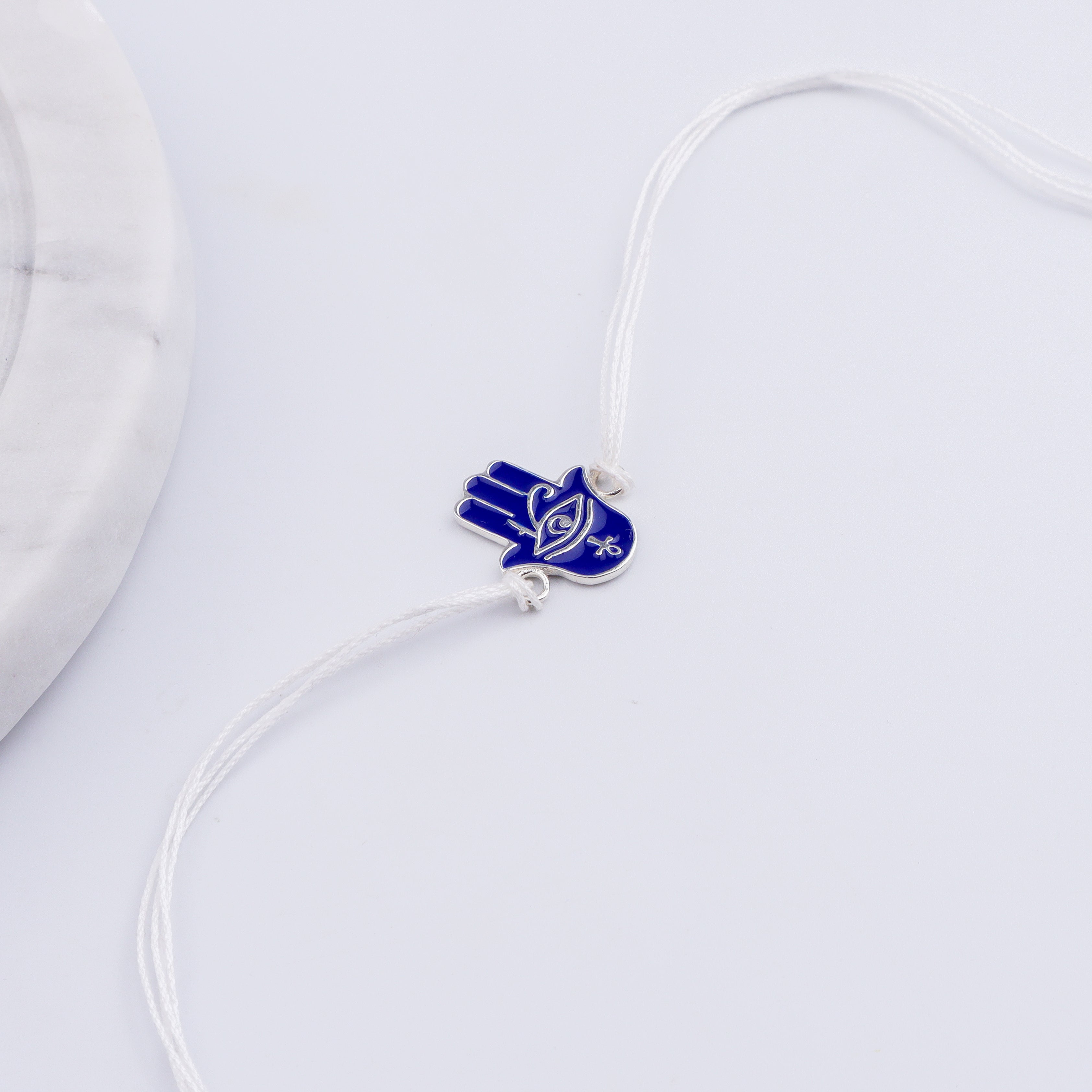 Hamsa Hand Silver Rakhi