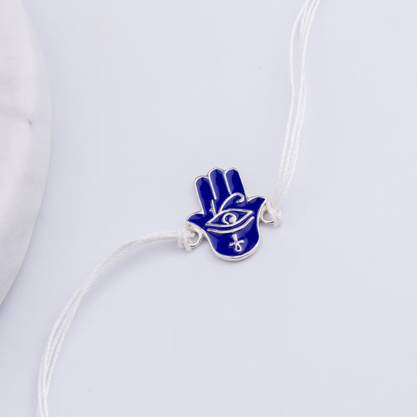 Hamsa Hand Silver Rakhi