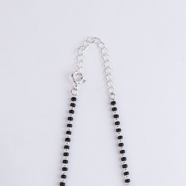 Coral, Pearl, Black Spinel & Ashtapailu Bead Silver Mangalsutra (Project Handmade)