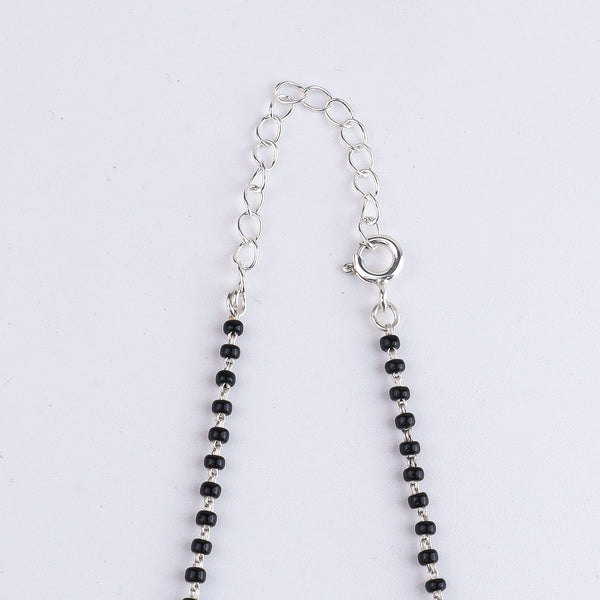Green Onyx, Garnet & Pipe Silver Mangalsutra (Project Handmade)