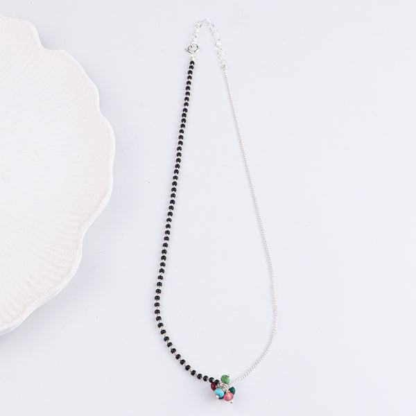 Half & Half Multicolor Bunch Silver Mangalsutra (Project Handmade)