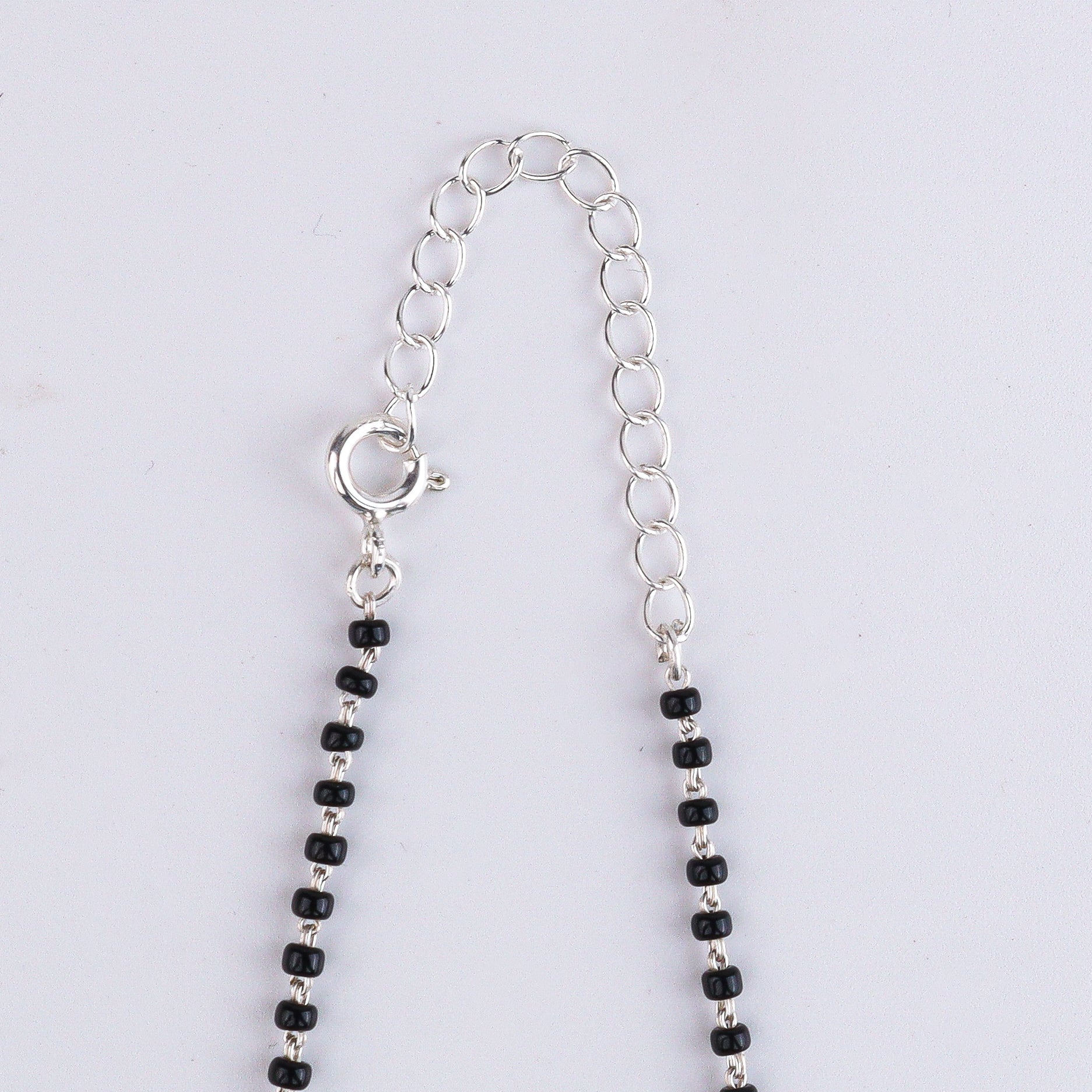 Turquoise & Black Spinel Silver Mangalsutra (Project Handmade)