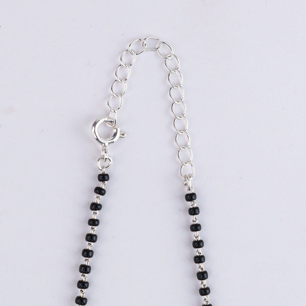 Turquoise & Black Spinel Silver Mangalsutra (Project Handmade)