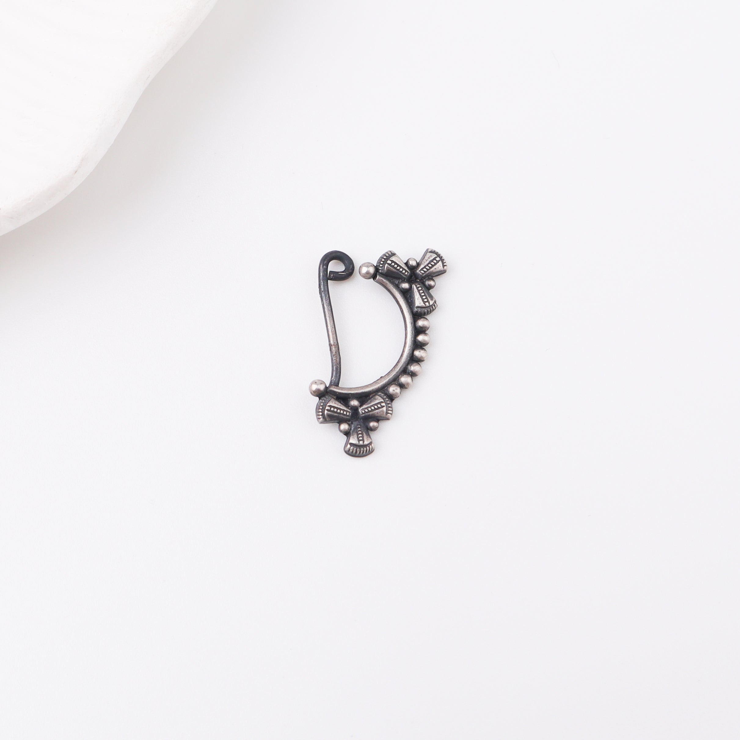 Silver Pinwheel Nath (Left, Clip on)