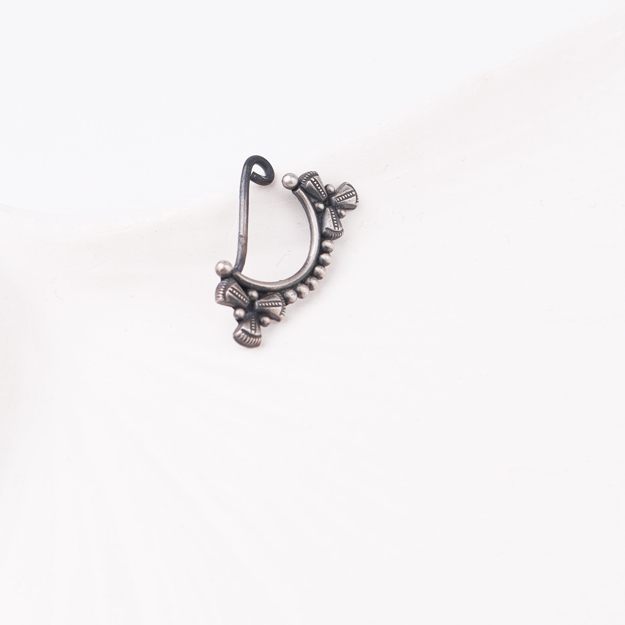 Silver Pinwheel Nath (Left, Clip on)