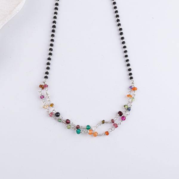 Entangled Multicolor Ganthan Silver Mangalsutra (Project Handmade)