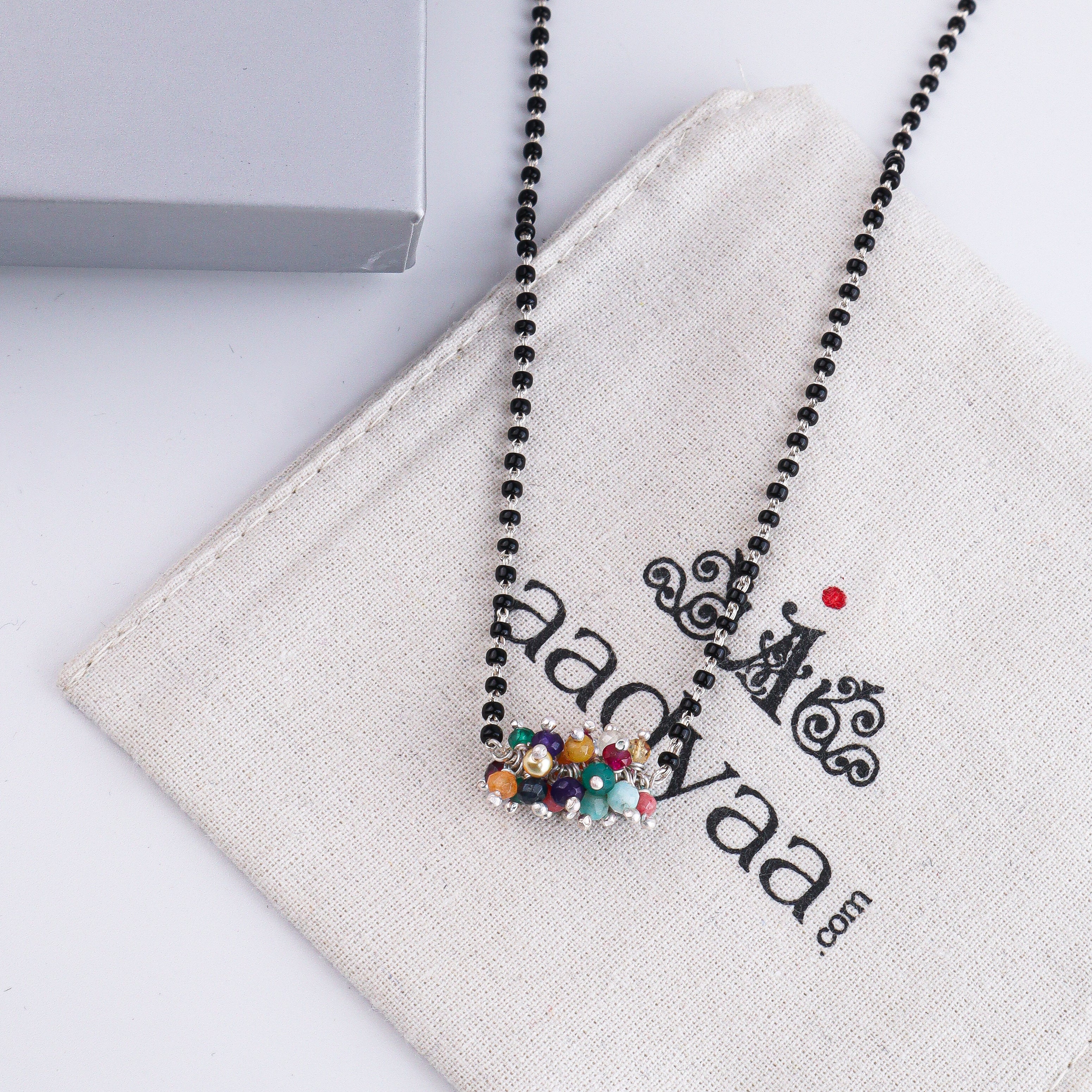 Multicolor Bunch Silver Mangalsutra (Project Handmade)