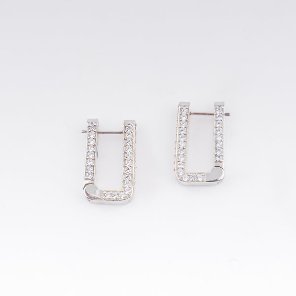 Silver CZ Hoop Earrings