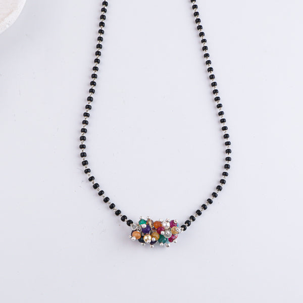 Multicolor Bunch Silver Mangalsutra (Project Handmade)