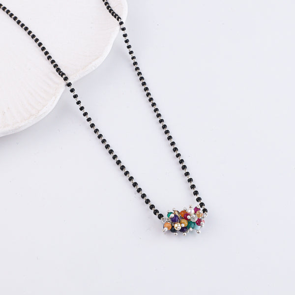 Multicolor Bunch Silver Mangalsutra (Project Handmade)