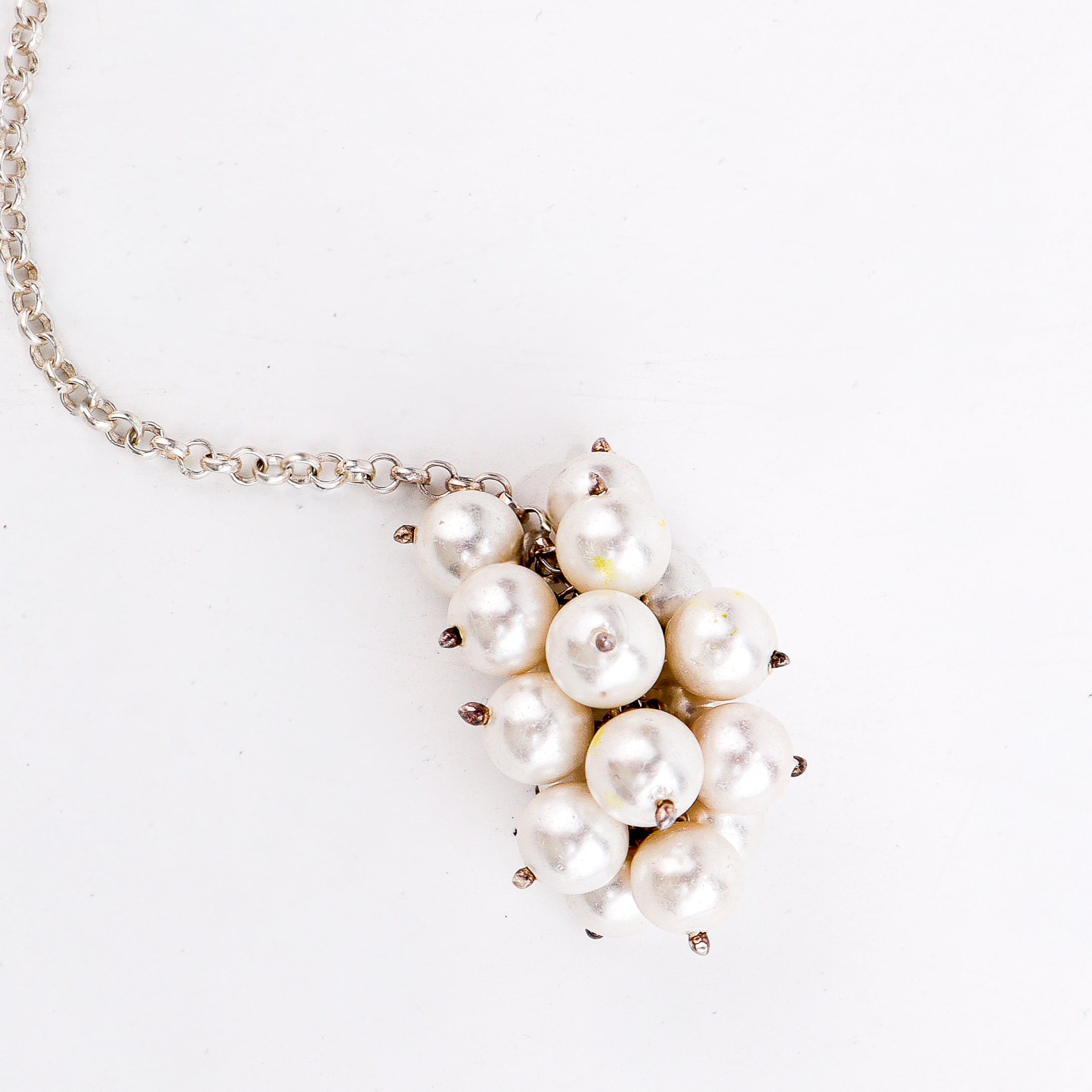 Silver Tie & Wear Necklace with Pearls & Black Onyx