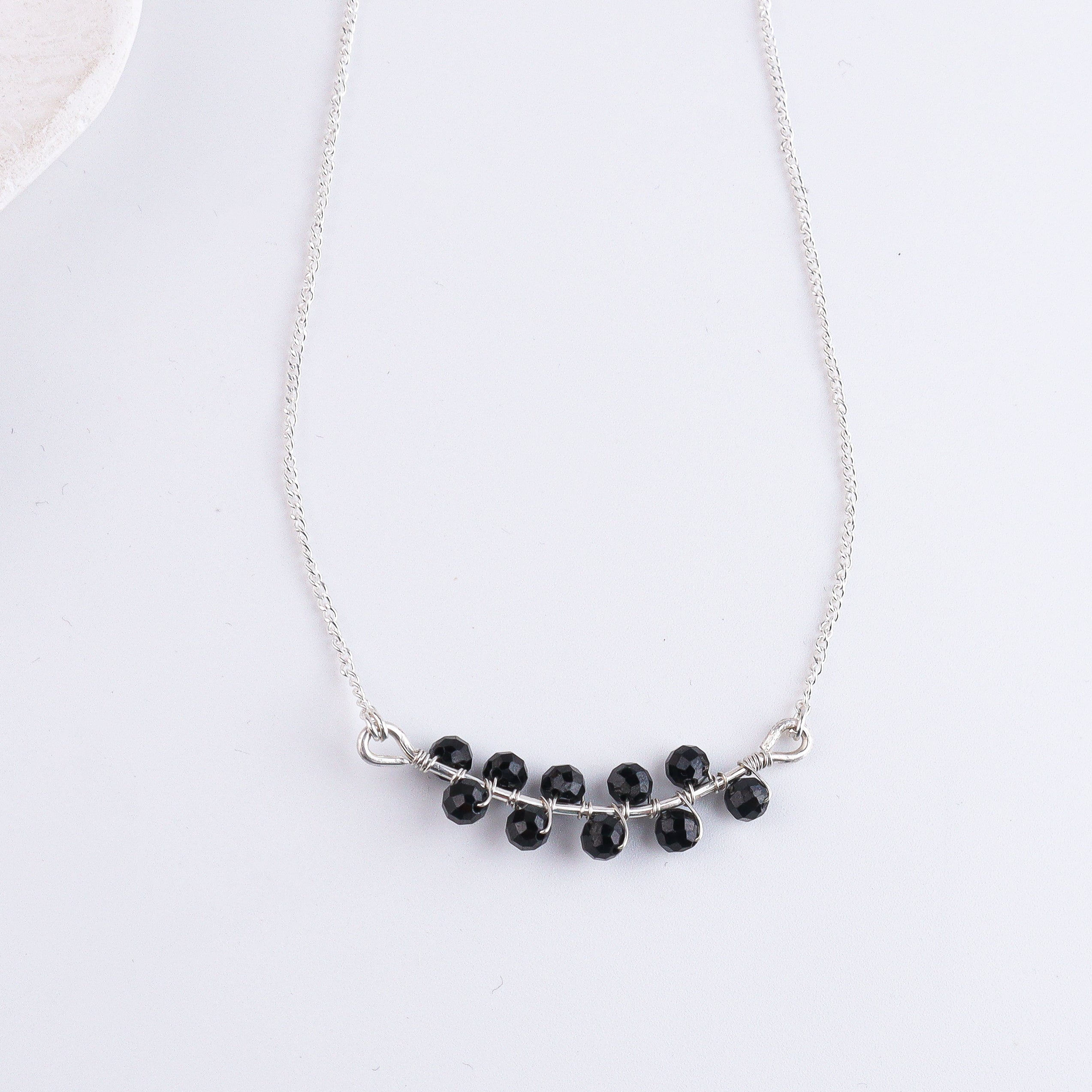 Black Spinel Wrapped Silver Chain Mangalsutra (Project Handmade)