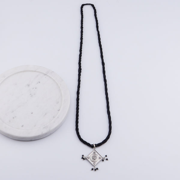 Oxidised Silver Diamond Filigree Mangalsutra