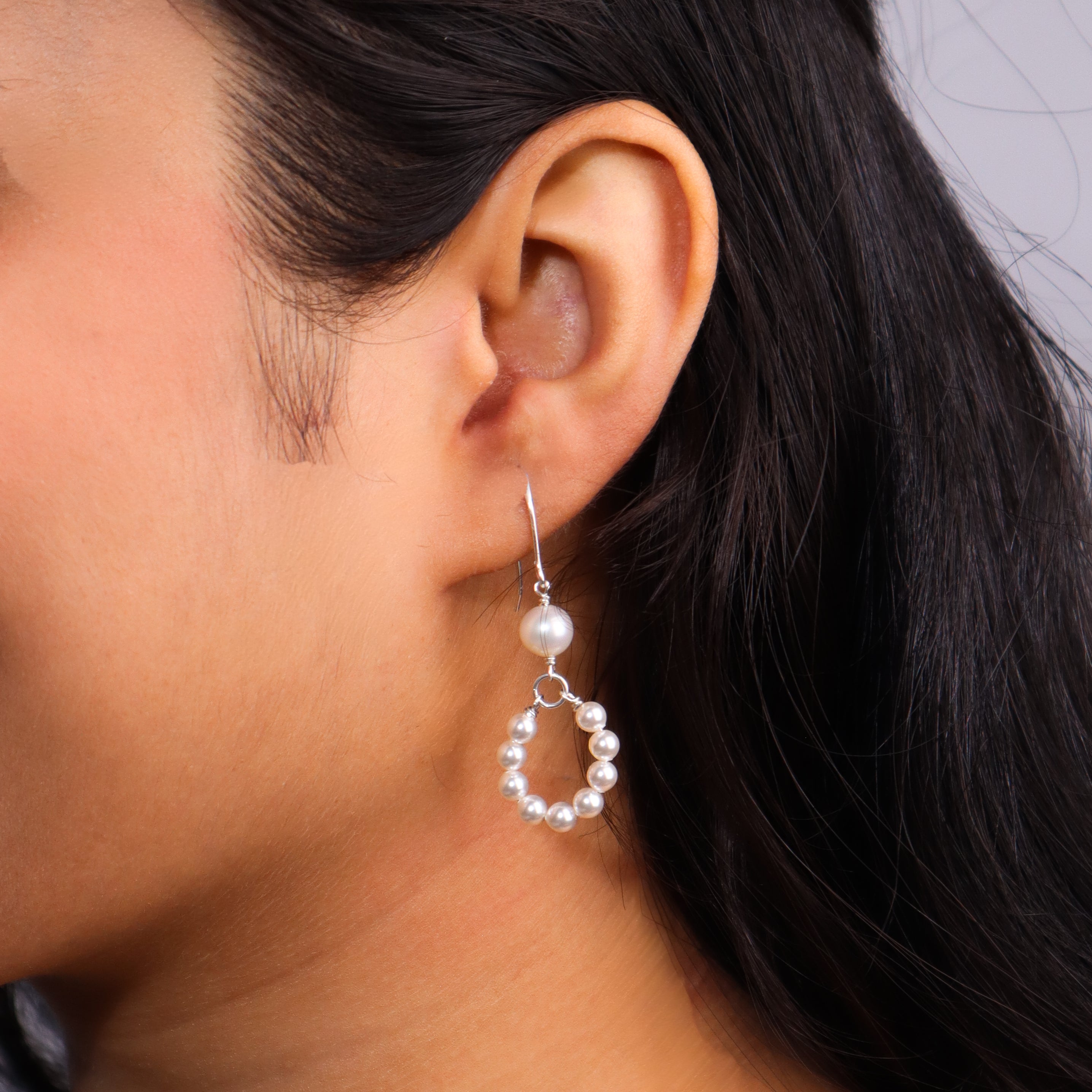 Silver Earring with Pearls