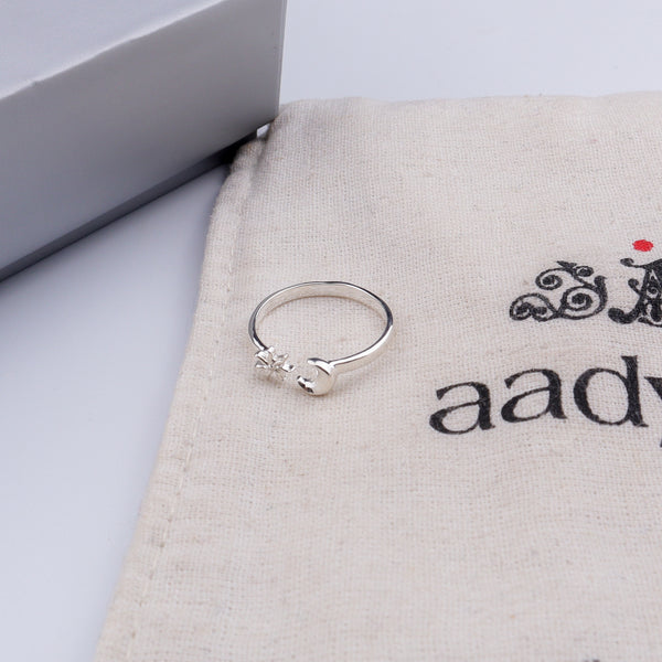 Sun & Moon Silver Tiny Ring