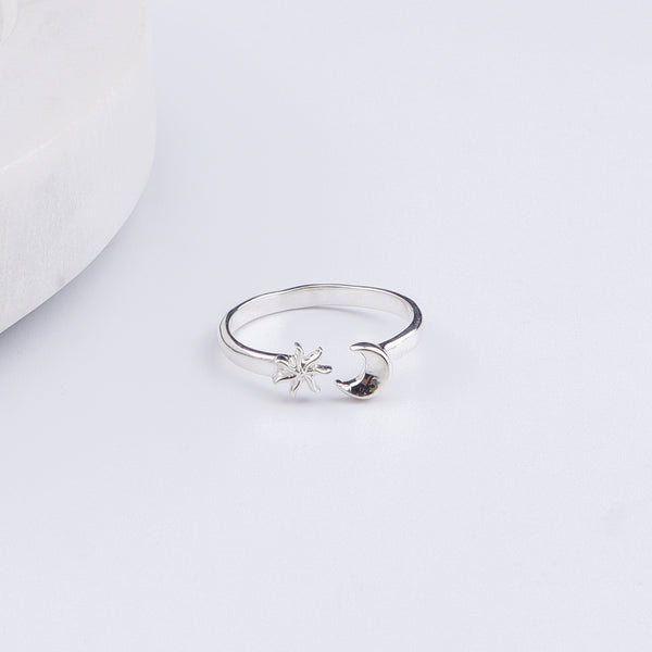 Sun & Moon Silver Tiny Ring