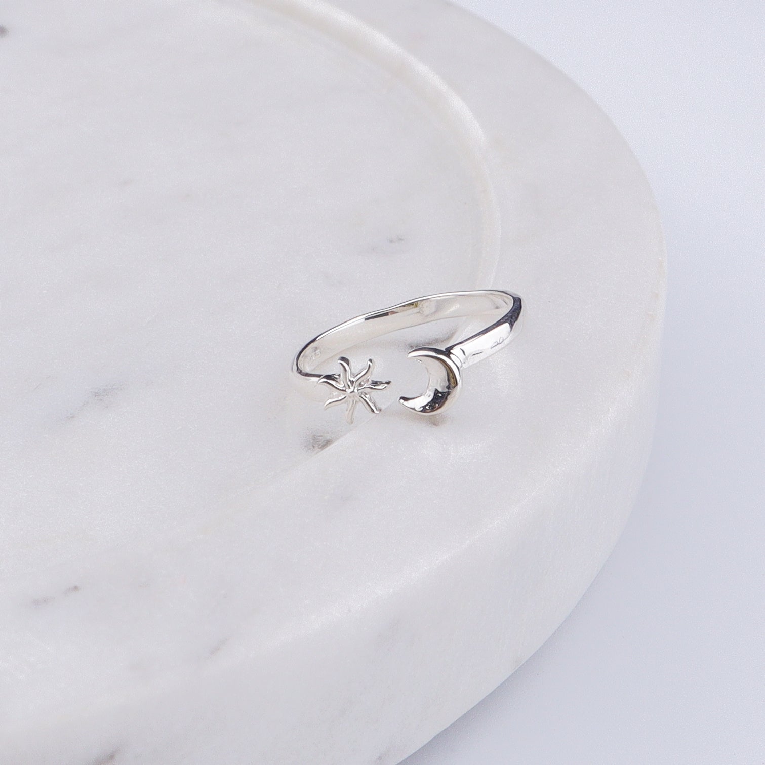 Sun & Moon Silver Tiny Ring