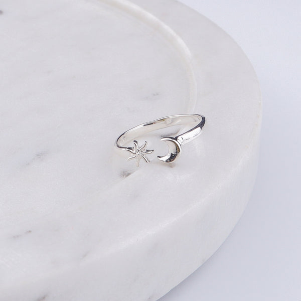 Sun & Moon Silver Tiny Ring