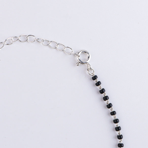 Green Onyx & Garnet Silver Mangalsutra Bracelet (Project Handmade)