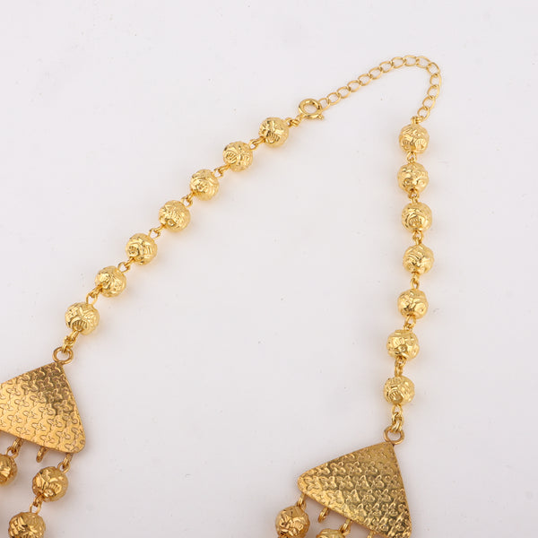 Gold 3 layer Mohan Maal necklace with handcrafted silver and gold plating