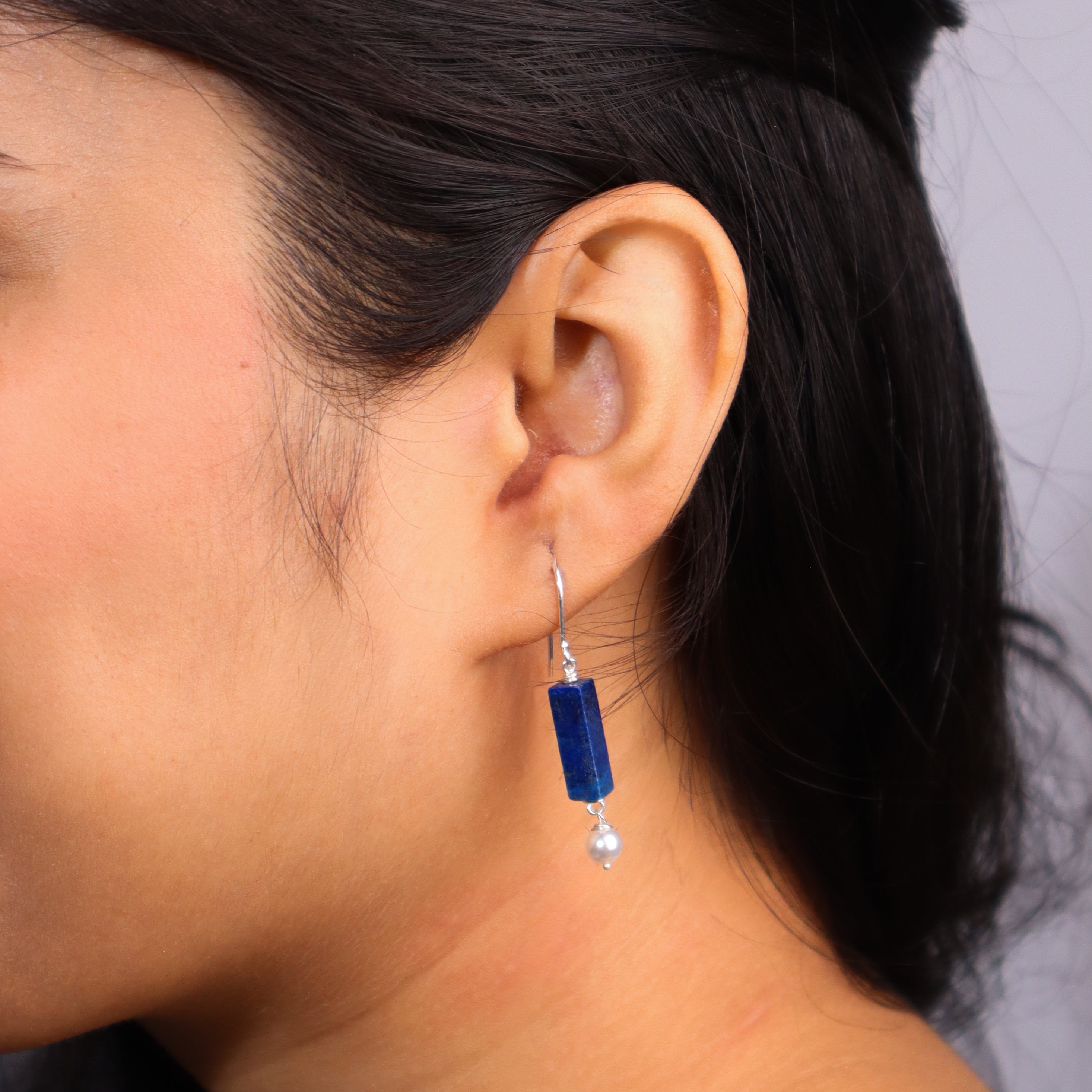 Silver Lapis Lazuli Earring
