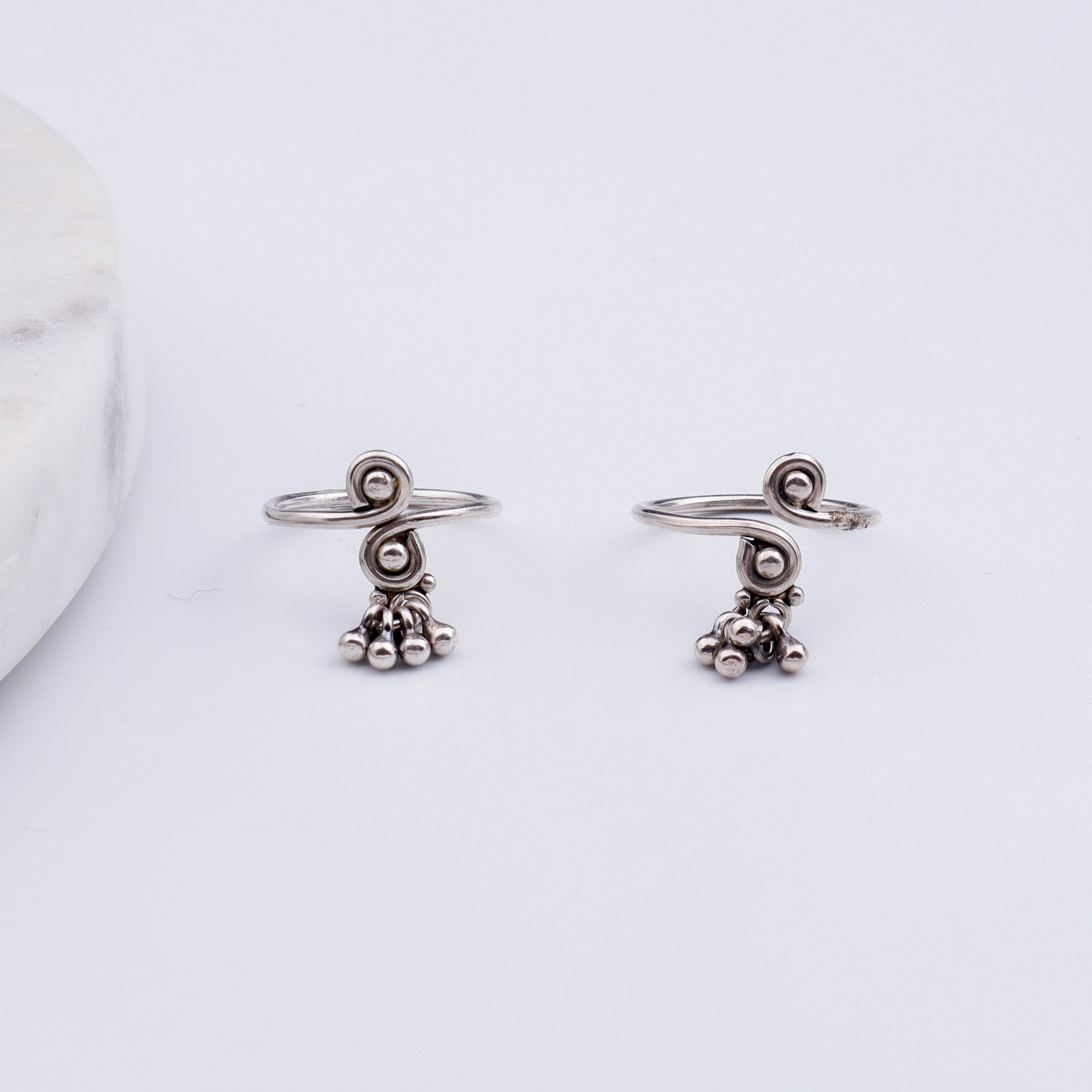 Silver Shiny Ghungroo Toe Ring