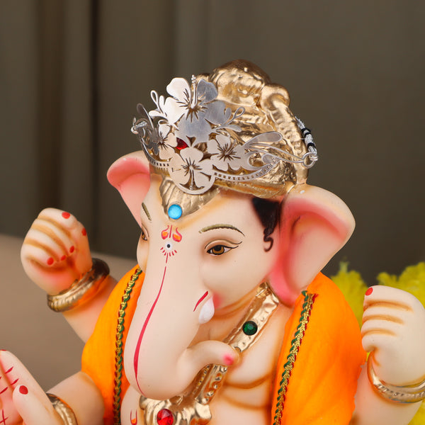 Silver Jaswandi Filigree Mukut for Pooja