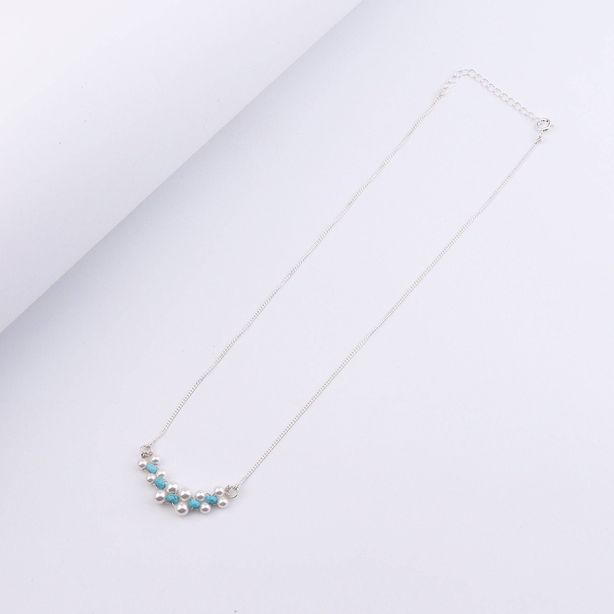 Silver Turquoise and Pearl Necklace