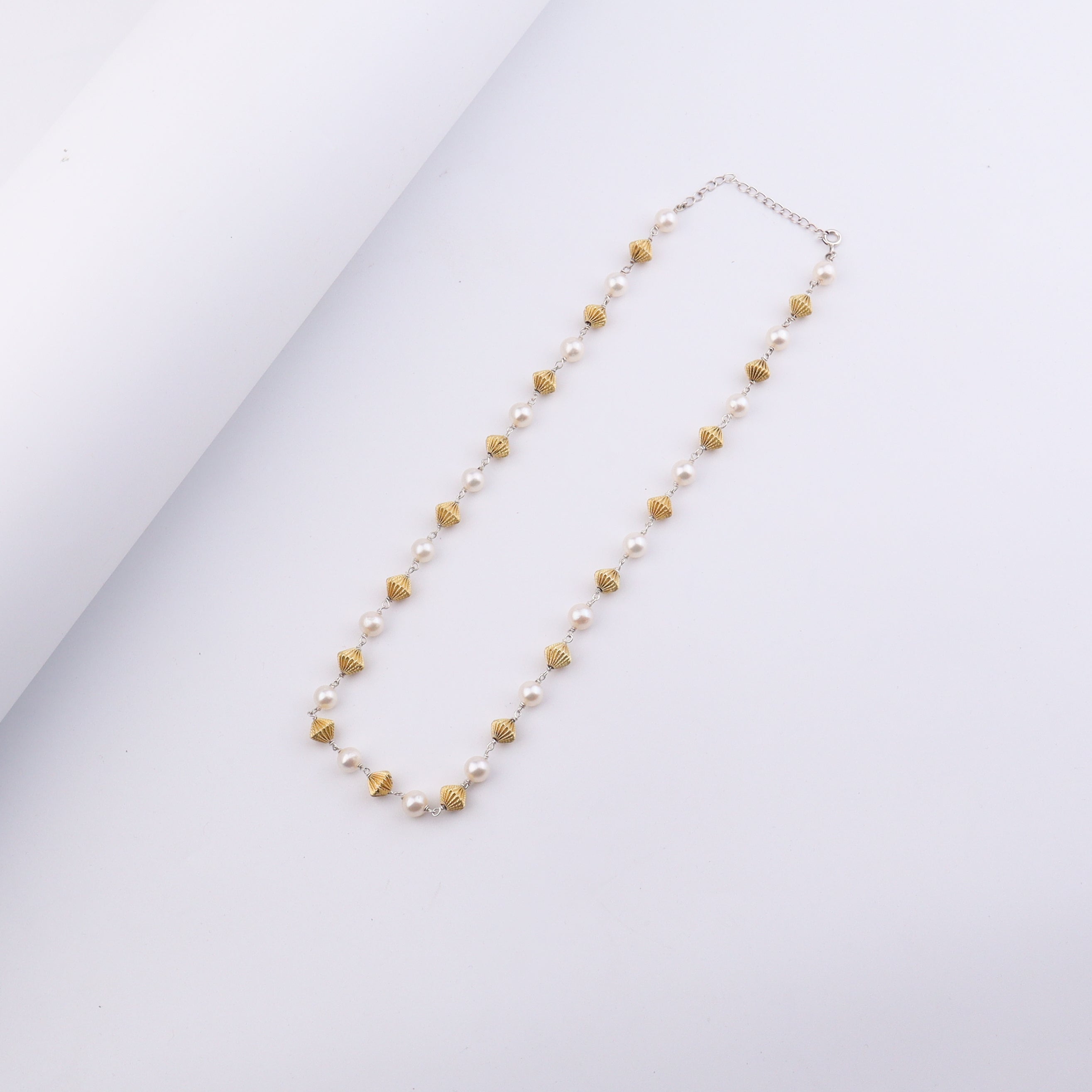 Silver Dholki Ganthan with Pearls (22 Inches)