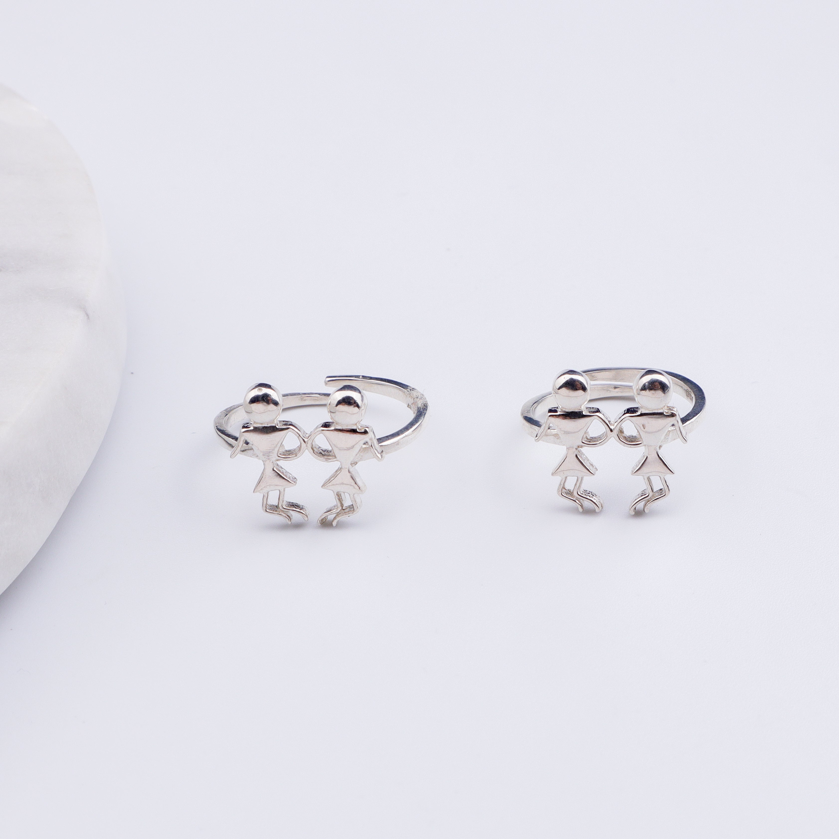 Silver Warli Art Motif Toe Ring